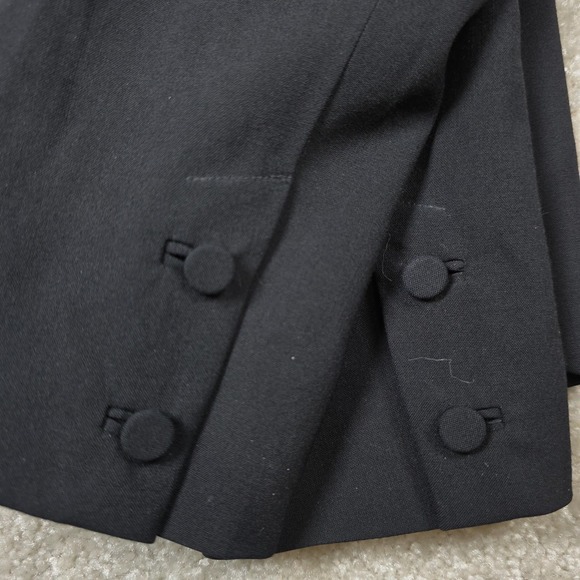 Eileen Fisher Blazer Womens 12 Black Stand Collar One-Button Classic Formal - Picture 7 of 8